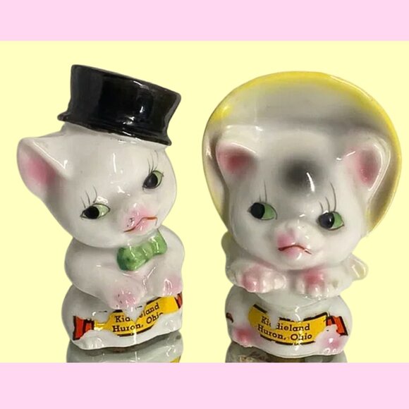 Vintage RARE Cats Salt & Pepper Shaker Set - Picture 1 of 7
